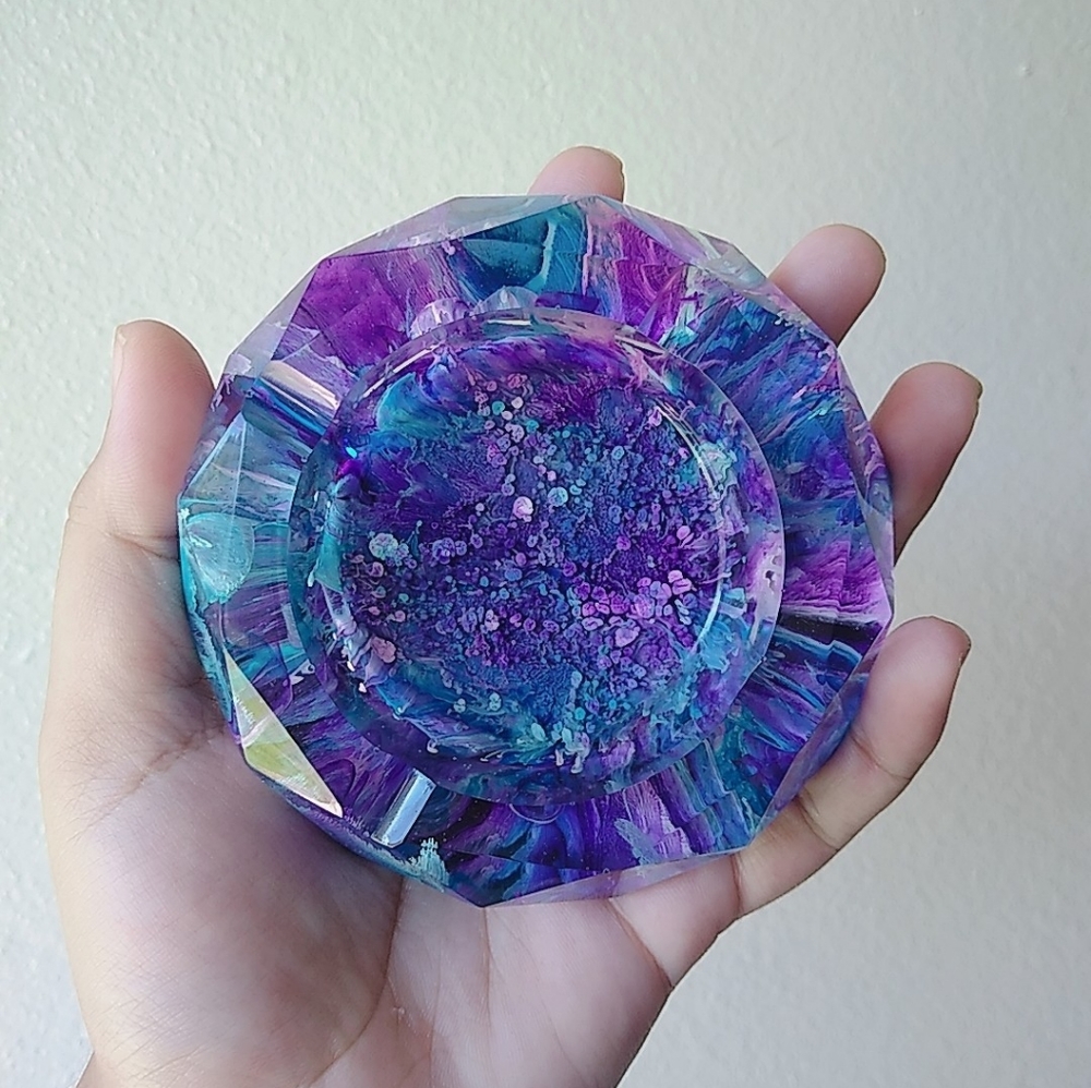 Blue Ink Drip Ashtray